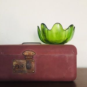 Vintage green flower bowl